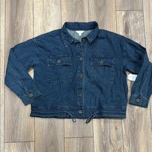 NWT Women’s Denim Jacket Blue Tie Waist Lightweight XL